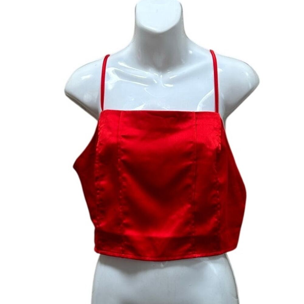 BP Red Satin Tank size L NWT